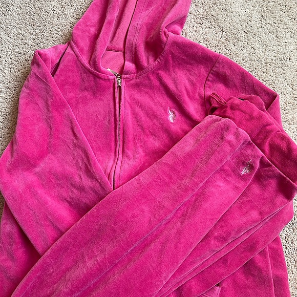 BRIGHT PINK U.S POLO JOGGING SUIT - Picture 1 of 4